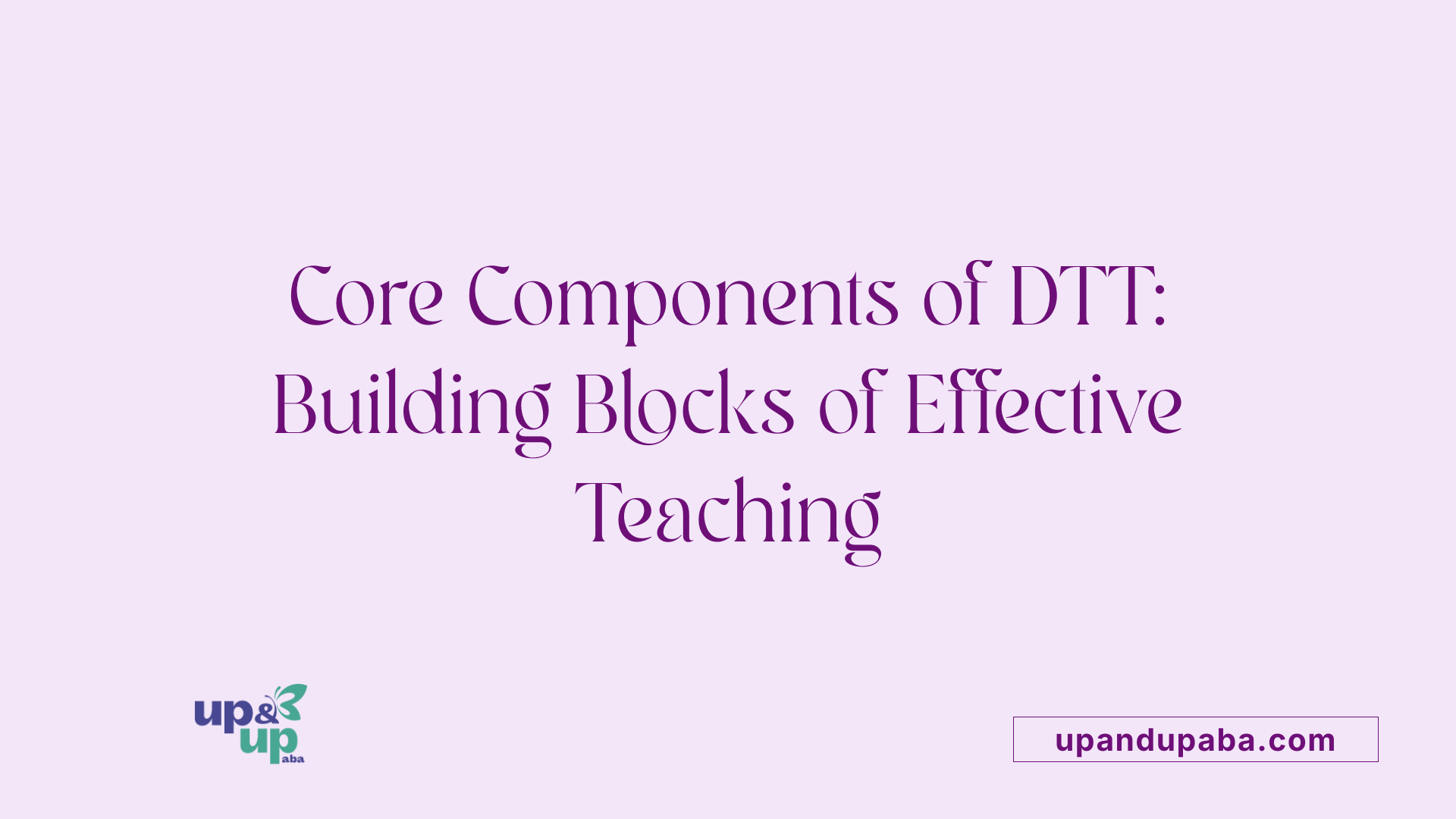 Core Components of DTT: Building Blocks of Effective Teaching