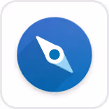 Blue compass icon with white needle representing navigation or platform integration.