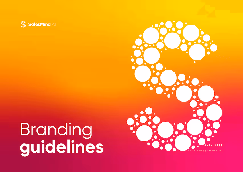 SalesMind AI branding guidelines logo with design elemnts and company colors.
