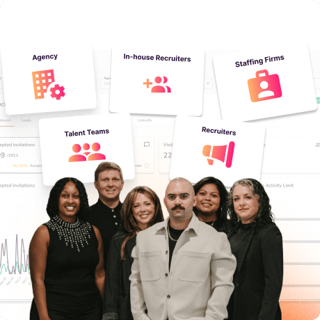 Recruitment team using automated candidate sourcing software to scale hiring and manage candidate engagement efficiently.