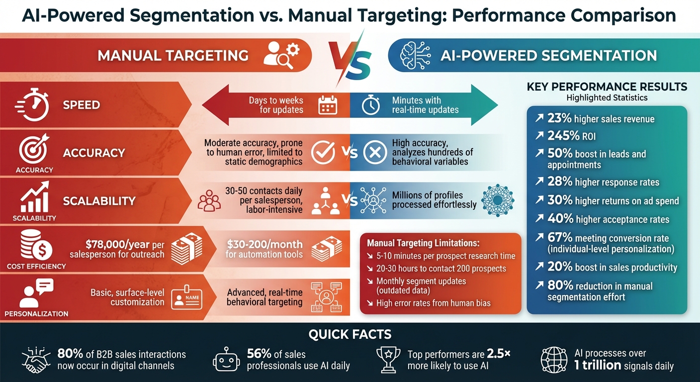 AI-Powered Segmentation vs Manual Targeting: Key Performance Metrics Comparison