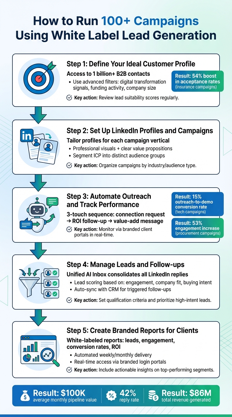 5-Step Process to Run 100+ Lead Generation Campaigns with White Label Tools