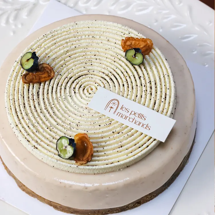 Zoom sur l'entremet marron myrtilles 