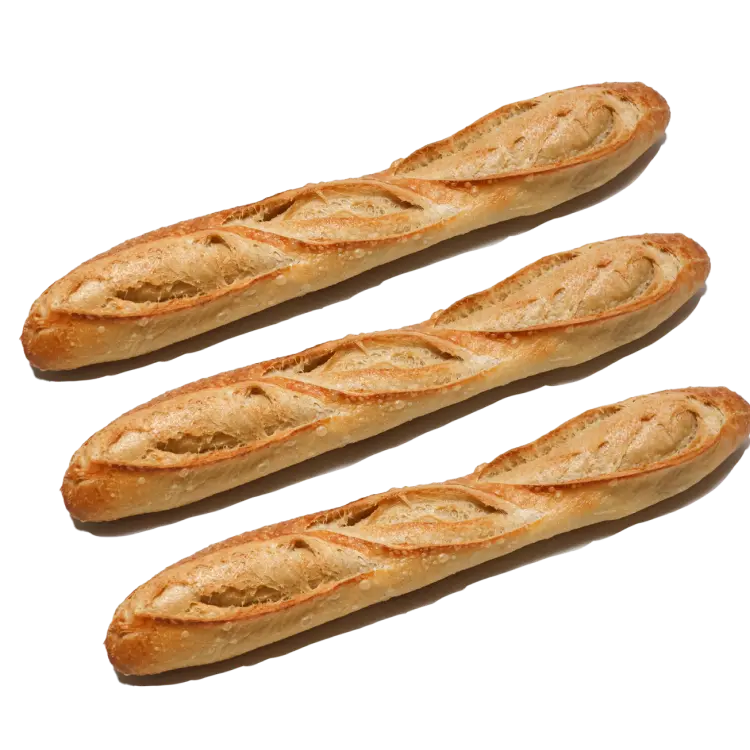 Deux baguettes sur fond blanc