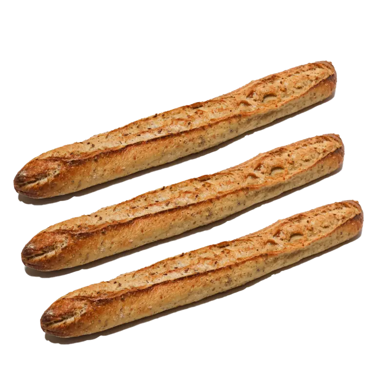 Deux baguettes sur fond blanc