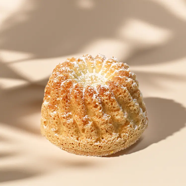 Zoom sur les détails du biscuit de savoie à la vanille sur fond beige avec quelques ombres autour