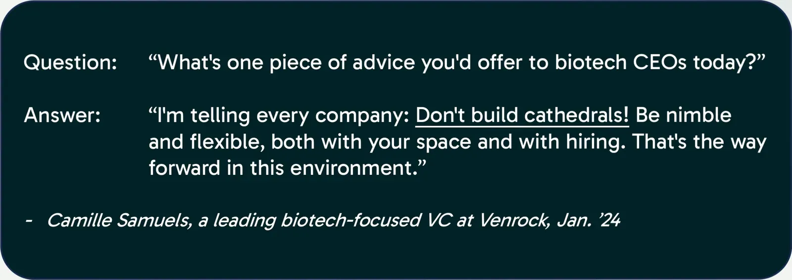 A black and white photo with a quote.