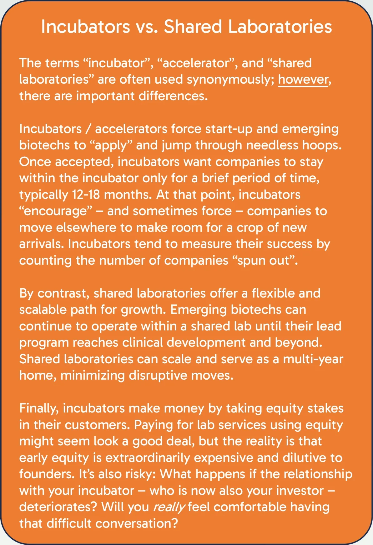 An orange background with the words in the bottom right corner.