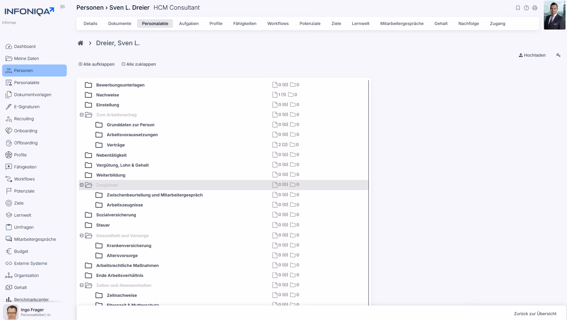 Infoniqa Screenshot Personen