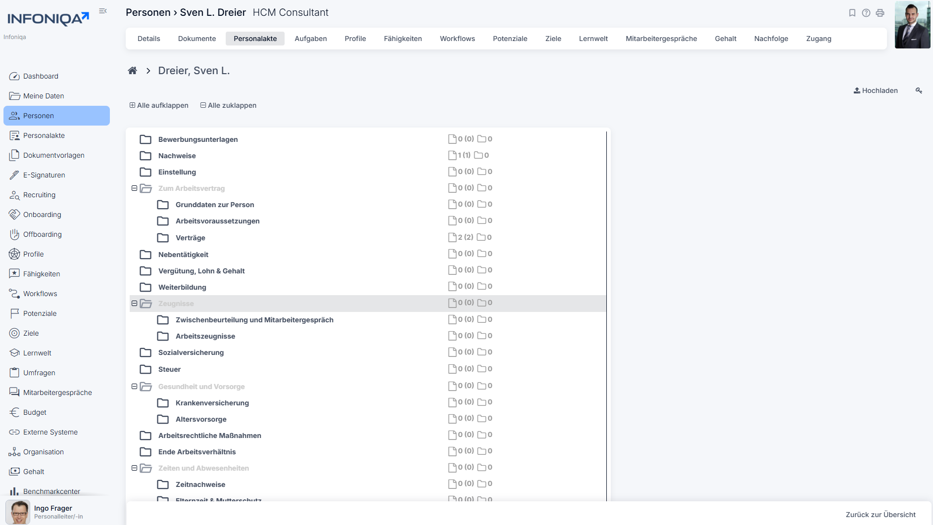 Infoniqa Screenshot Personen