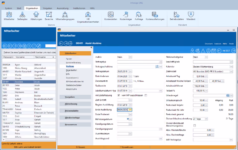 Recruiting software screenshot