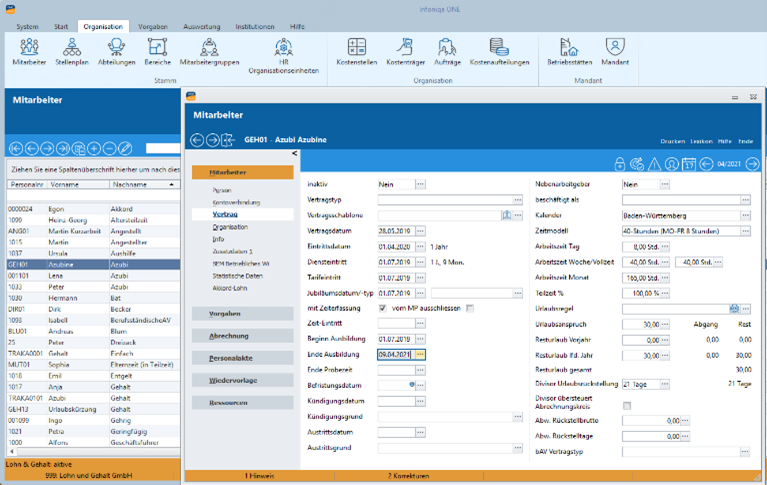 Recruiting software screenshot