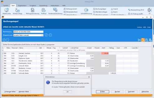 Screenshot Infoniqa Lohnabrechnungssoftware