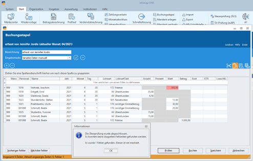 Screenshot Infoniqa Lohnabrechnungssoftware 