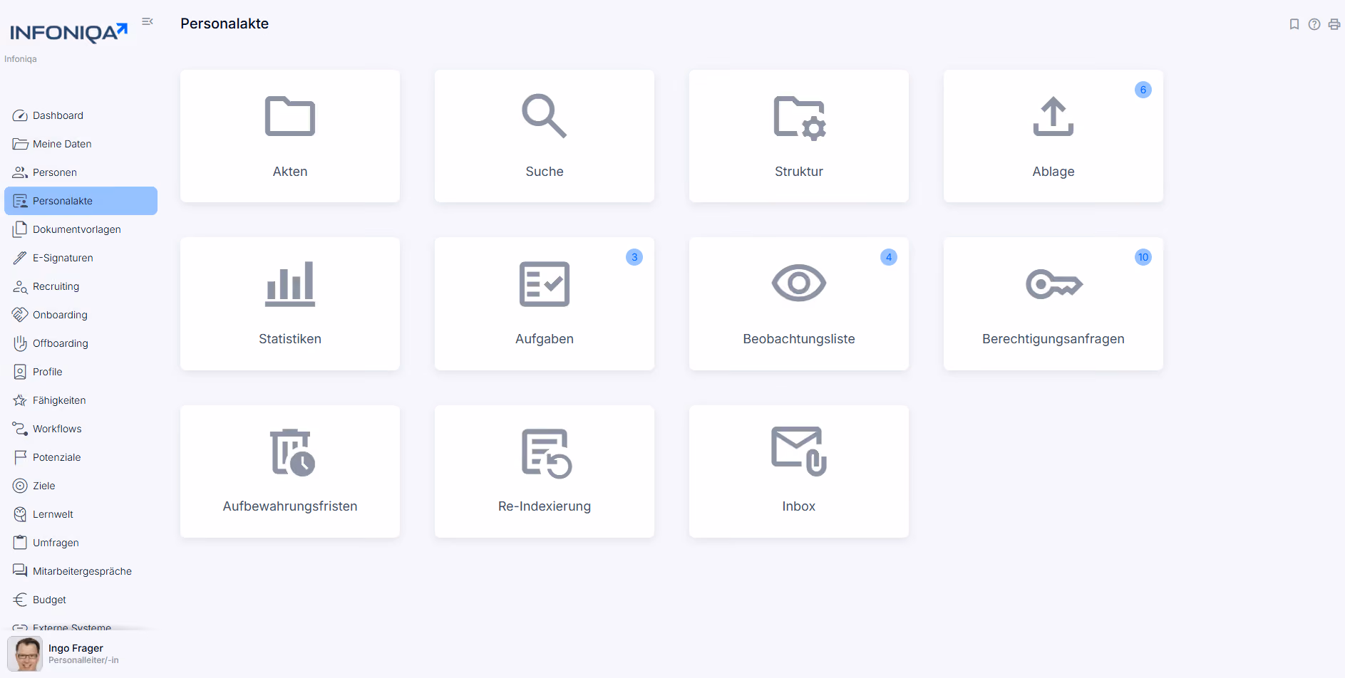 Recruiting software screenshot
