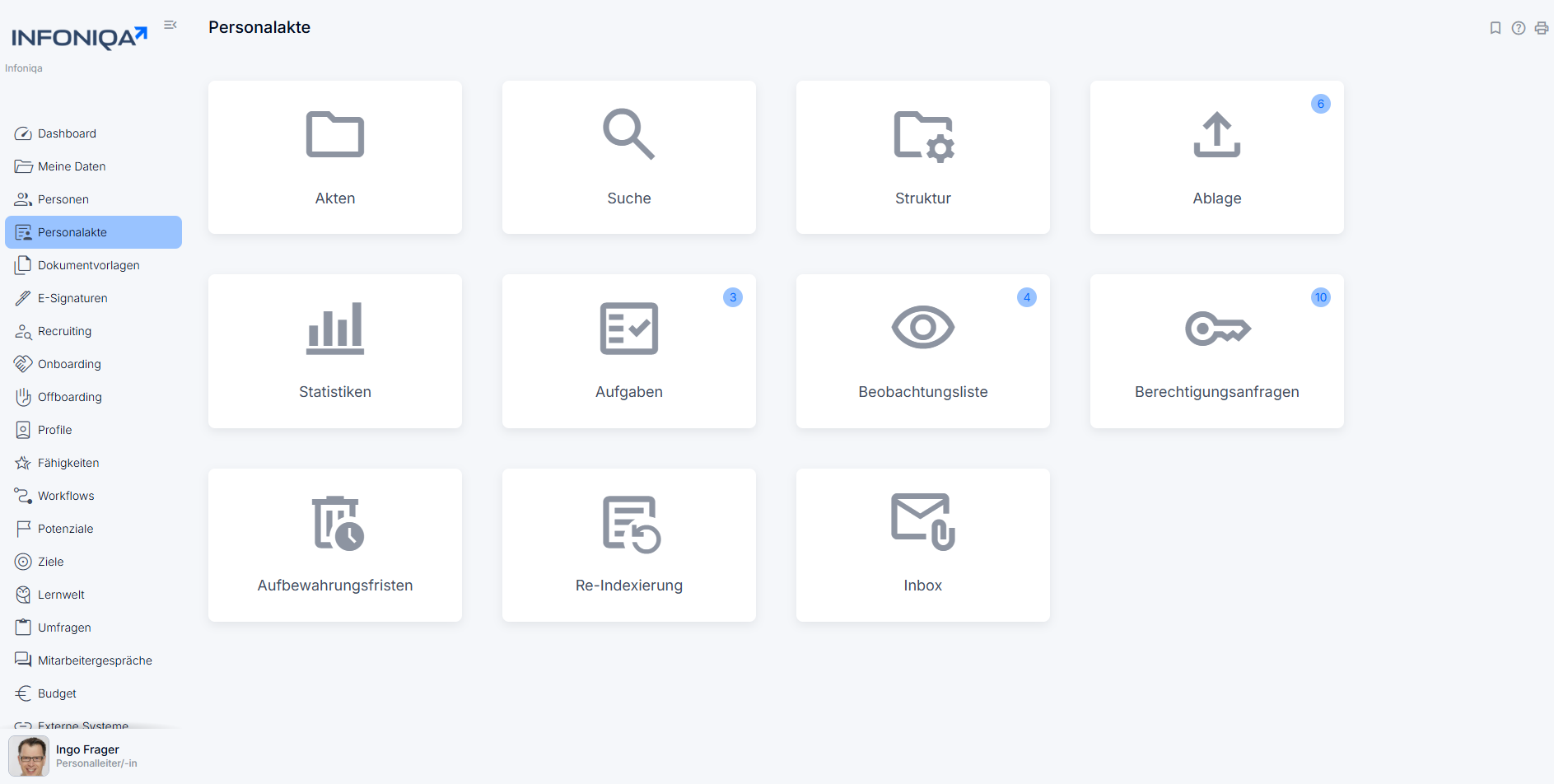 Recruiting software screenshot