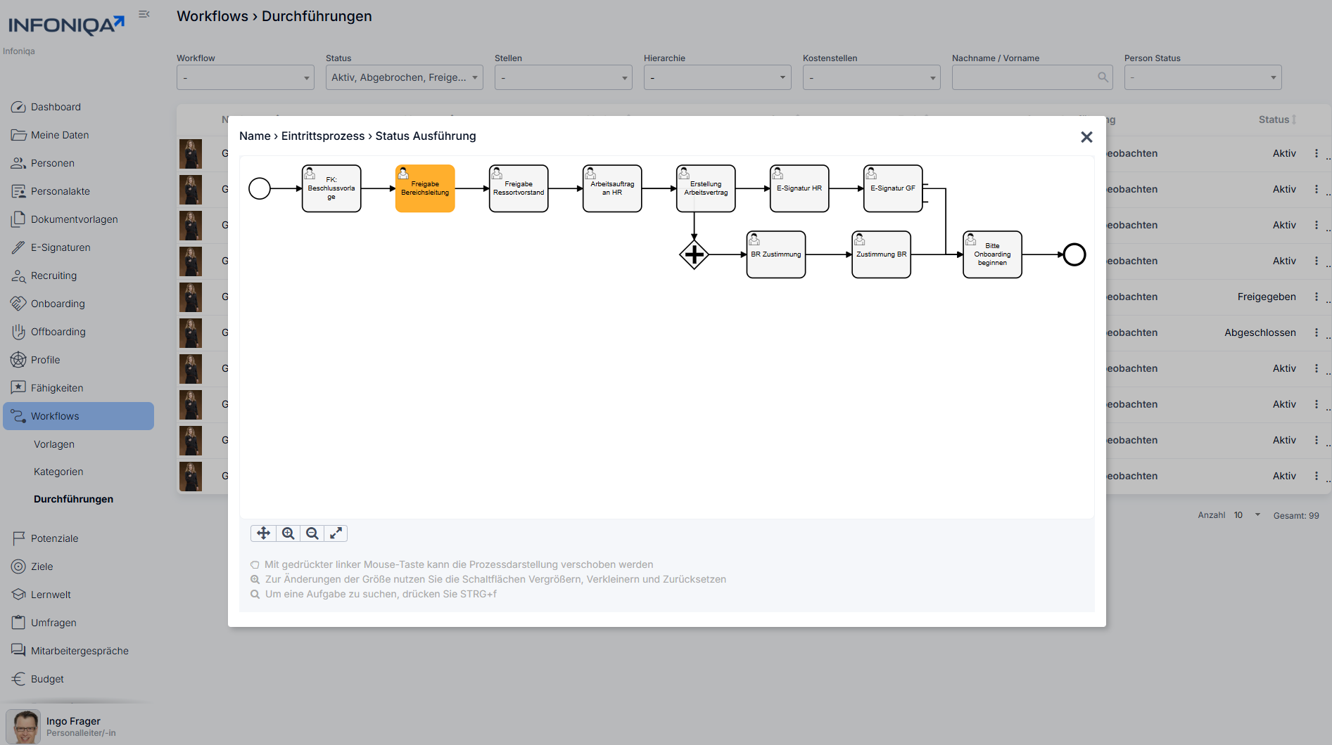 Screenshot Infoniqa Software HR Workflows