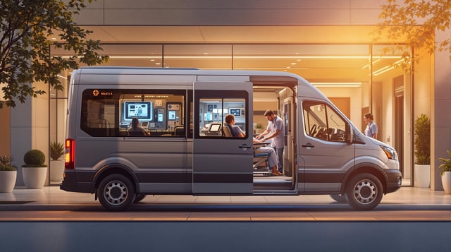 How much does a medical transportation business make per month?