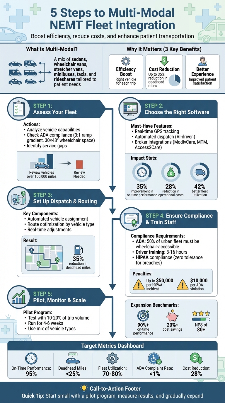 5 Steps to Integrate Multi-Modal NEMT Fleets with Key Metrics