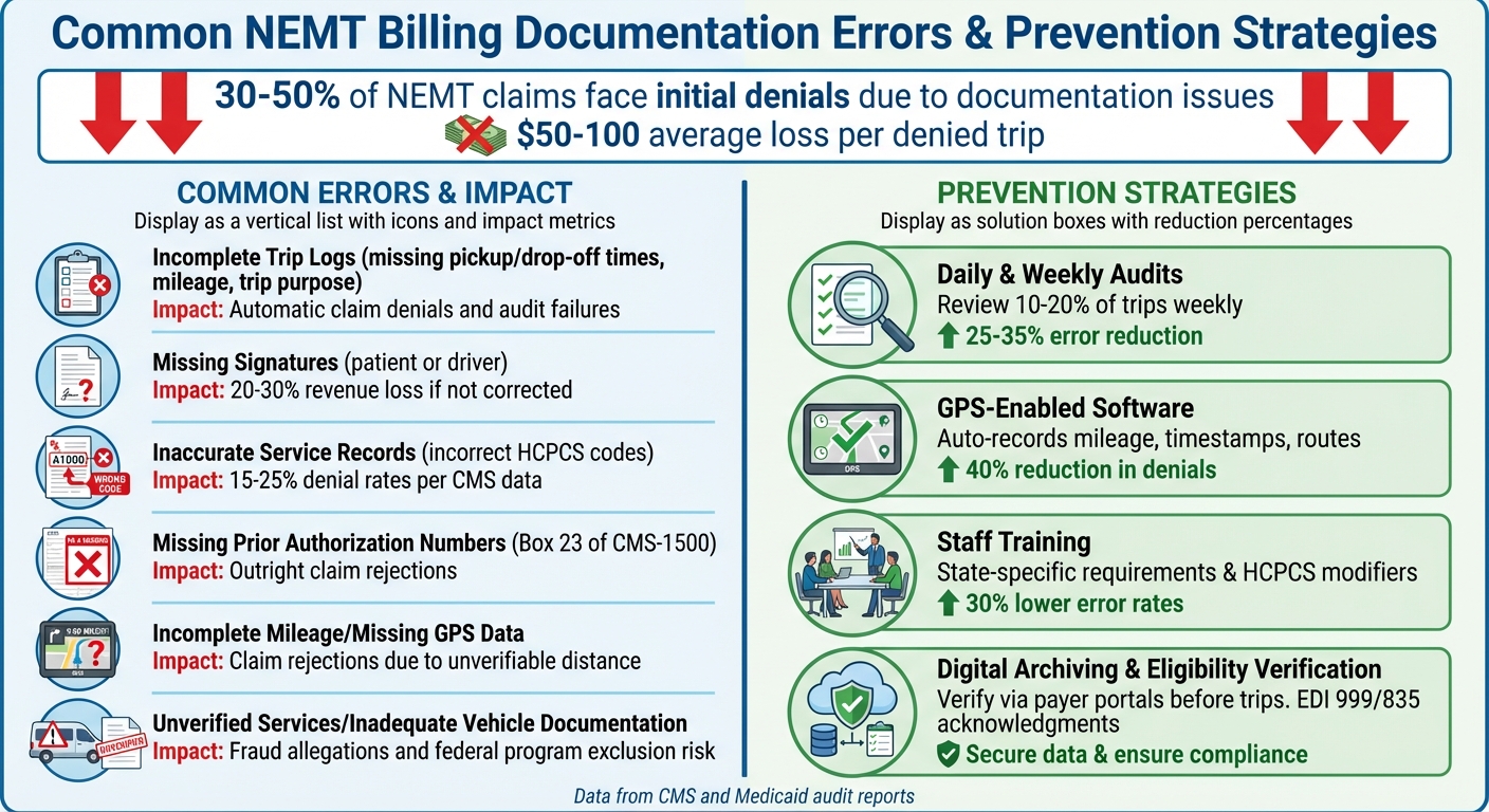Common NEMT Billing Documentation Errors and Prevention Strategies