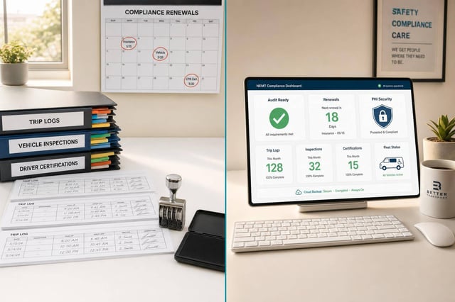 Digital vs Paper NEMT Compliance Records
