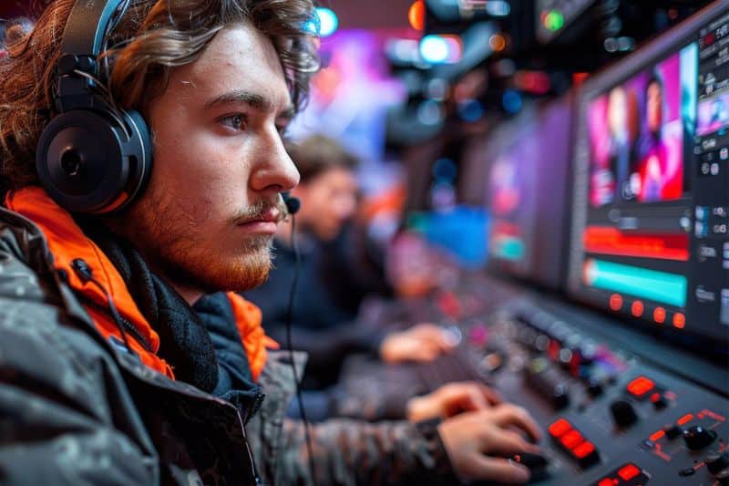 Étudiant en audiovisuel — caméra et poste de montage à Lille