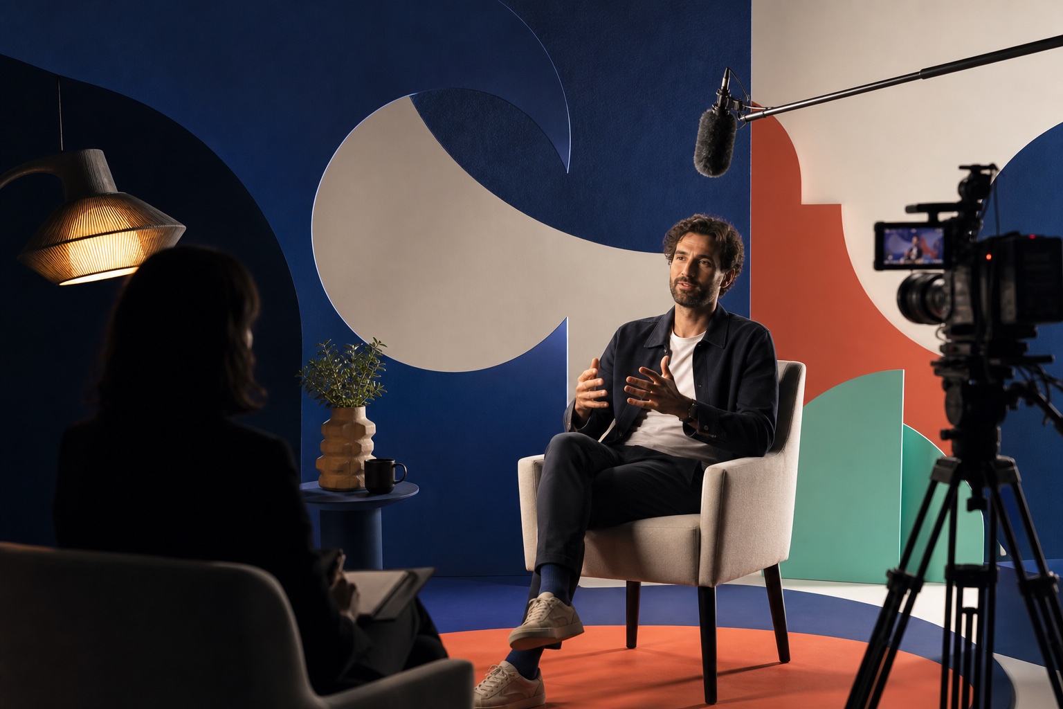 Illustration d’une interview vidéo d’entreprise en studio