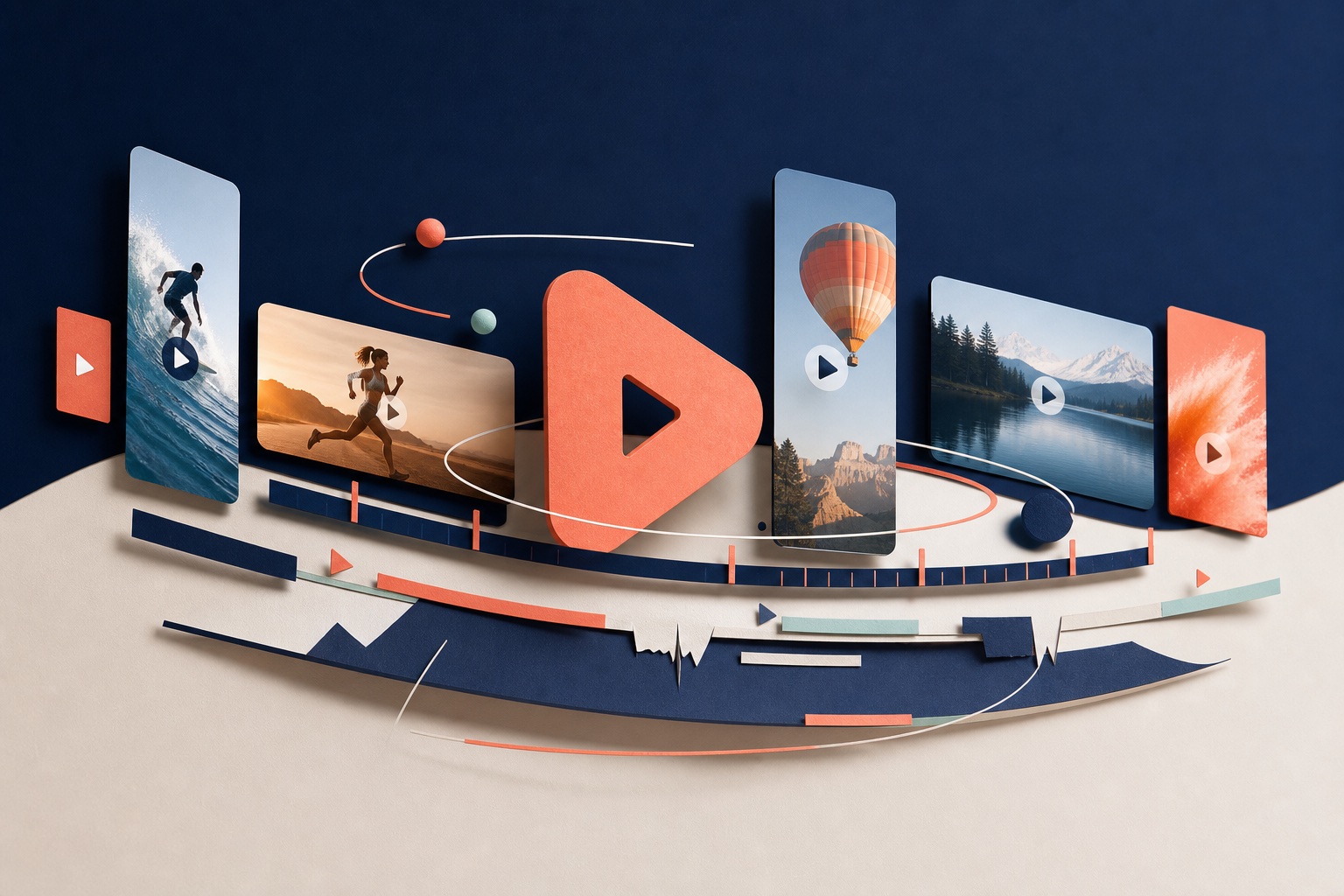 Illustration de formats vidéo et d’une timeline pour les réseaux sociaux