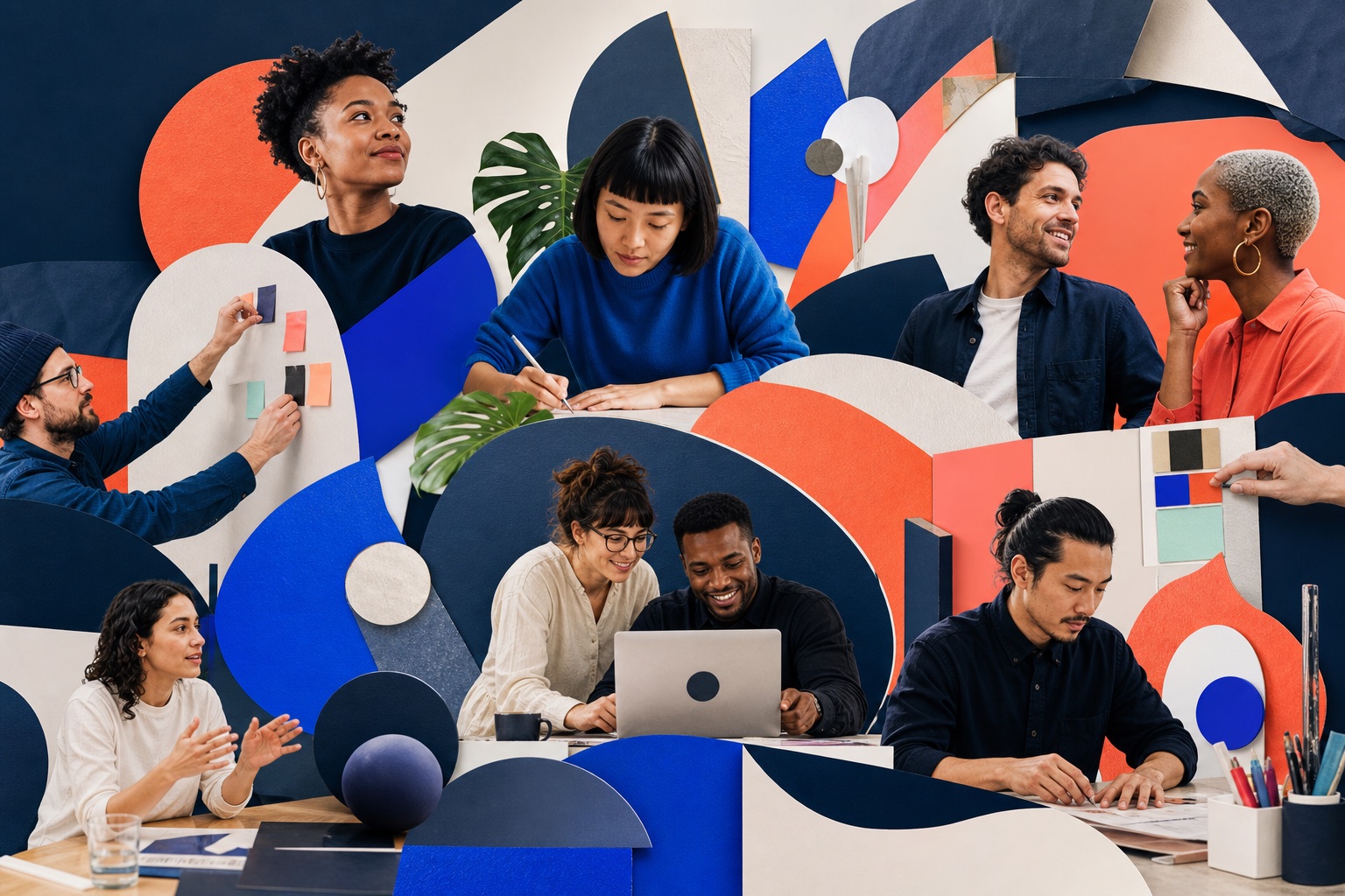 Illustration de collaborateurs et de contenus pour la marque employeur