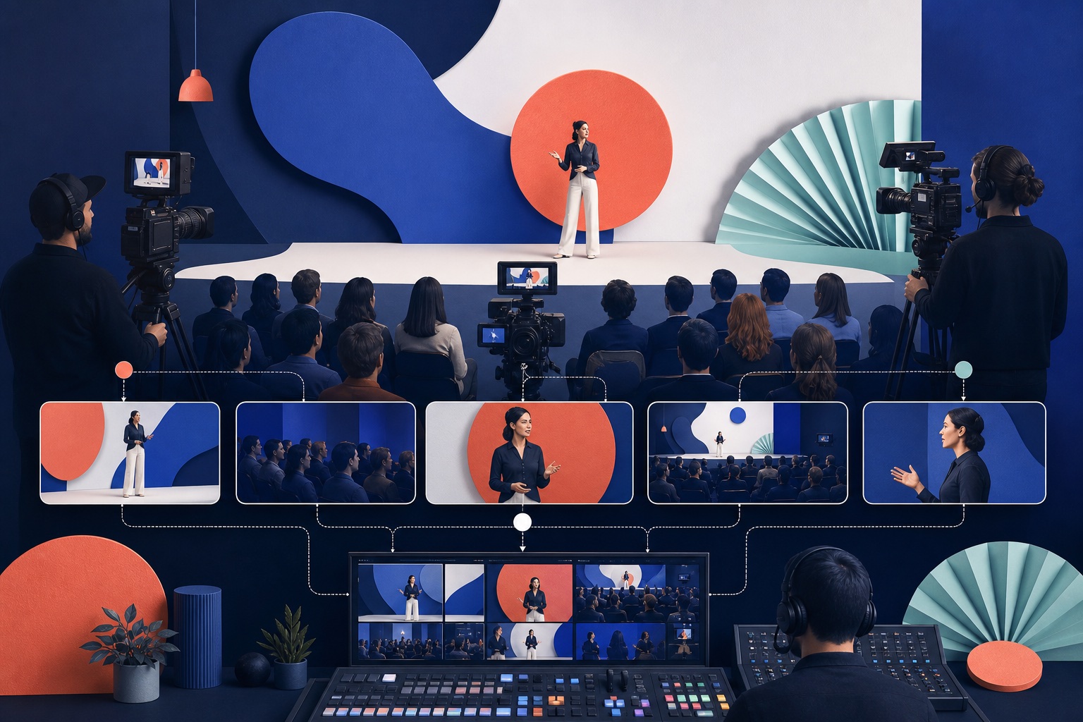 Illustration d’une captation vidéo multicaméra pendant une conférence