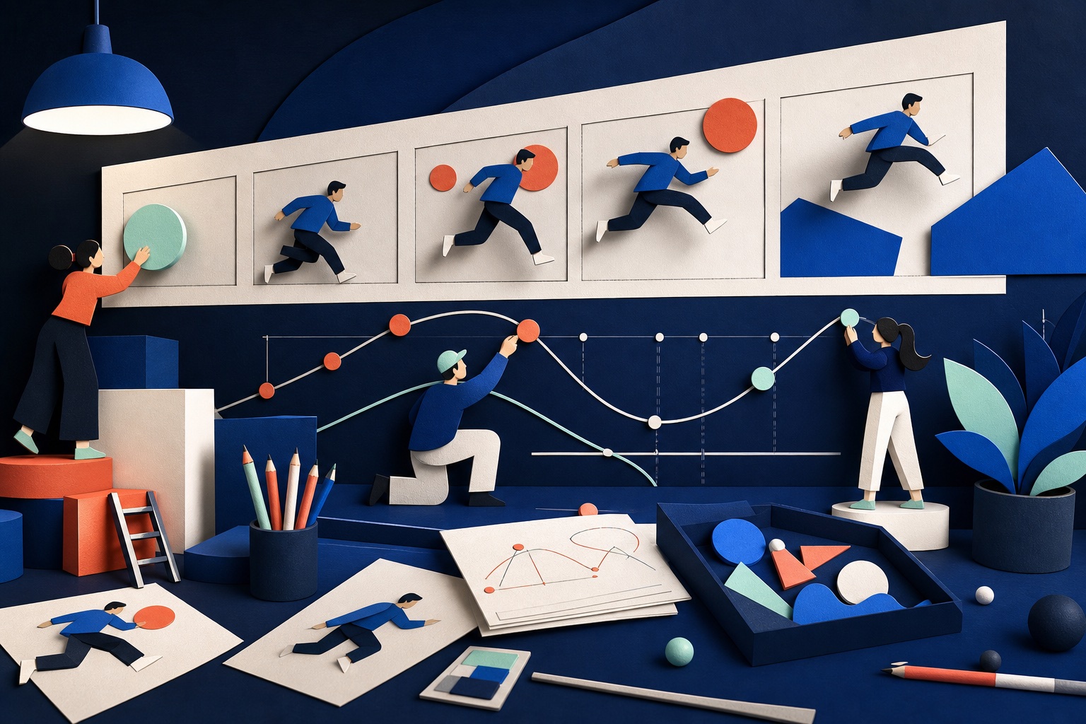 Illustration d’un atelier de création et d’animation en motion design