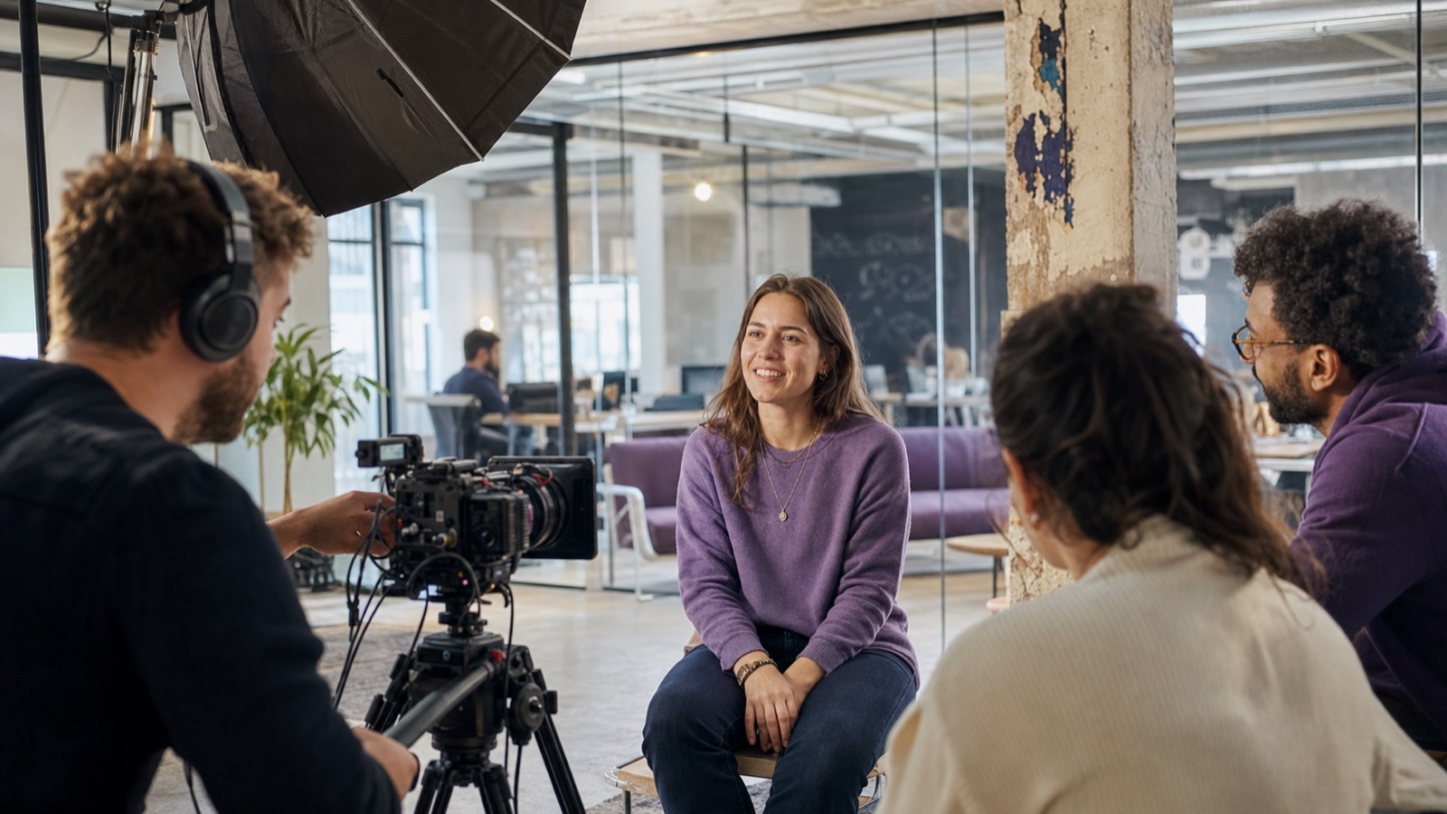 Tournage d’une interview authentique pour une vidéo de marque employeur