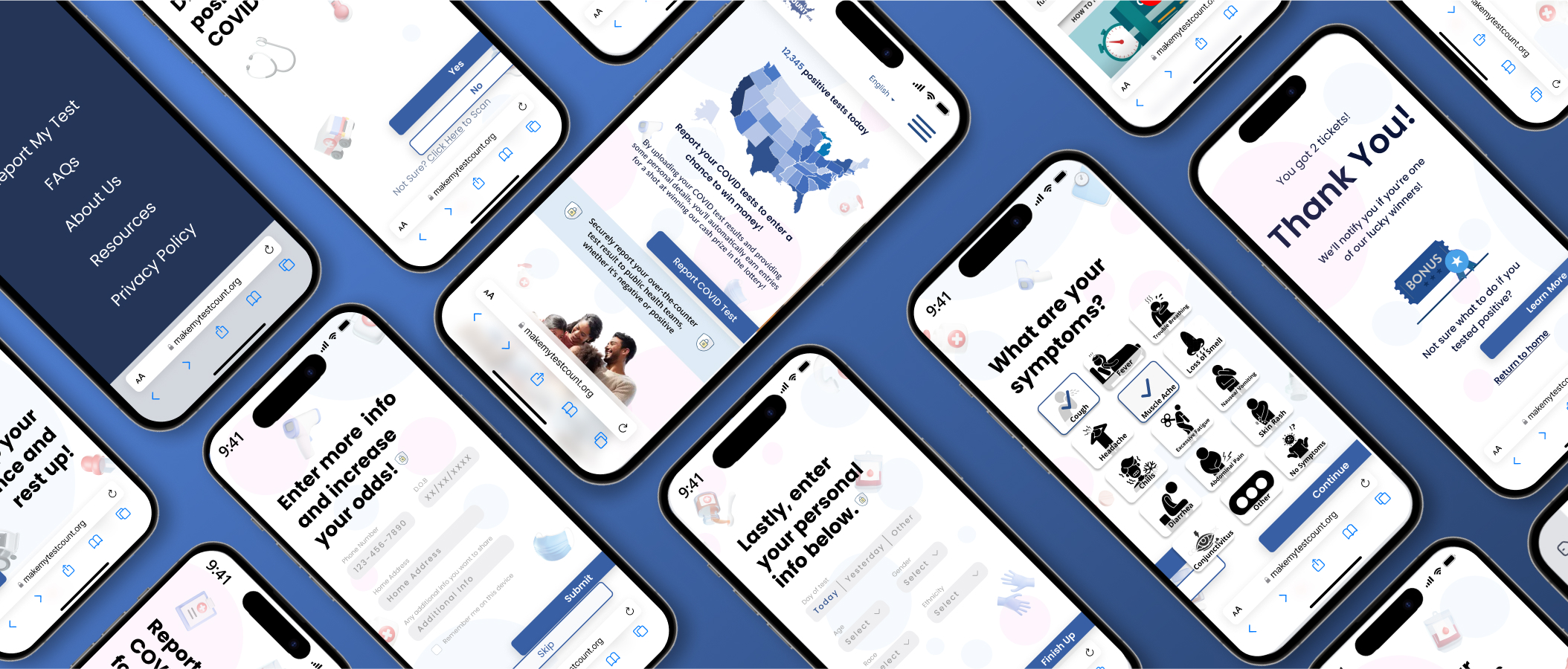 Final Wireframes of Make My Test Count