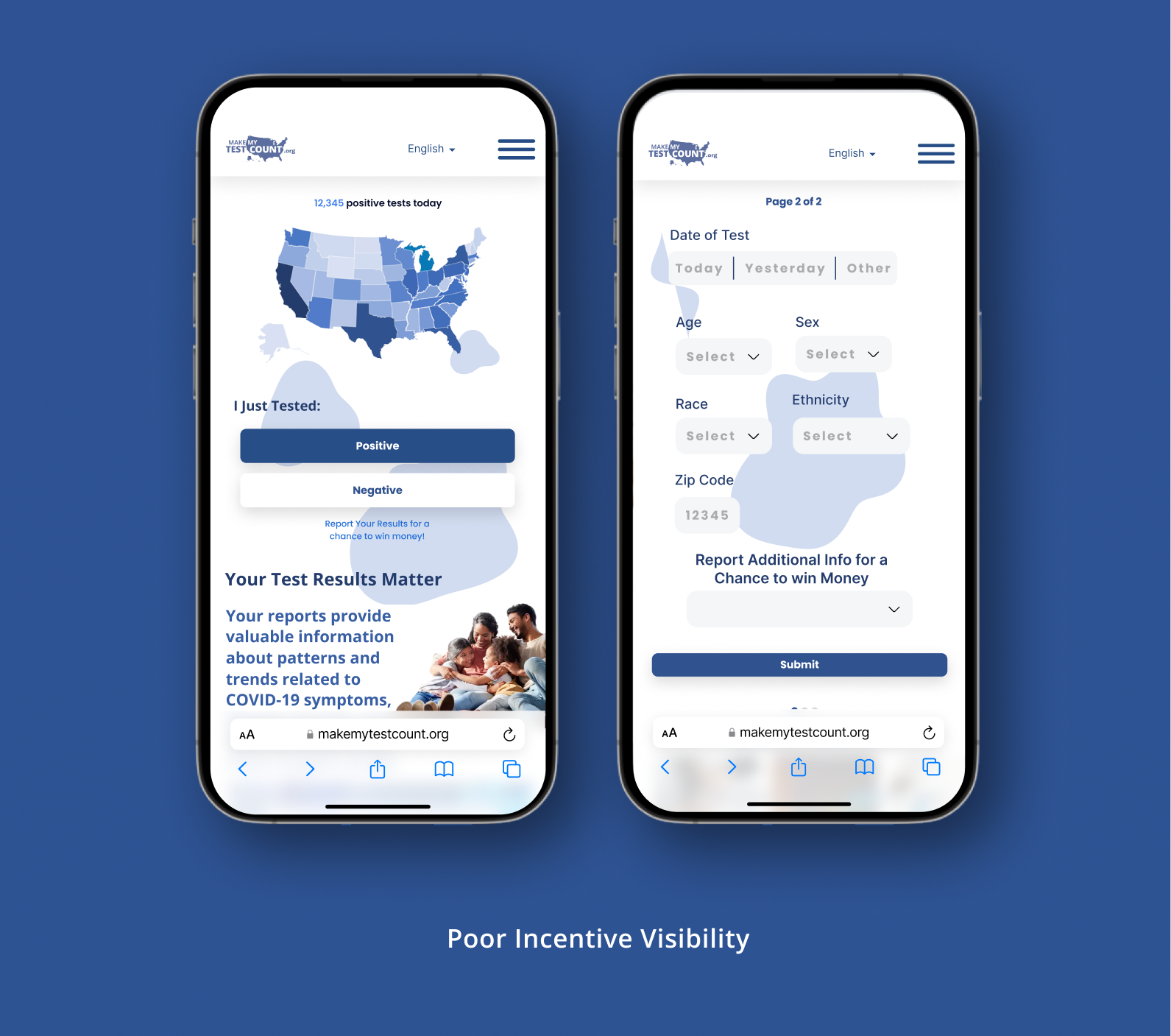 Final Wireframes of Make My Test Count