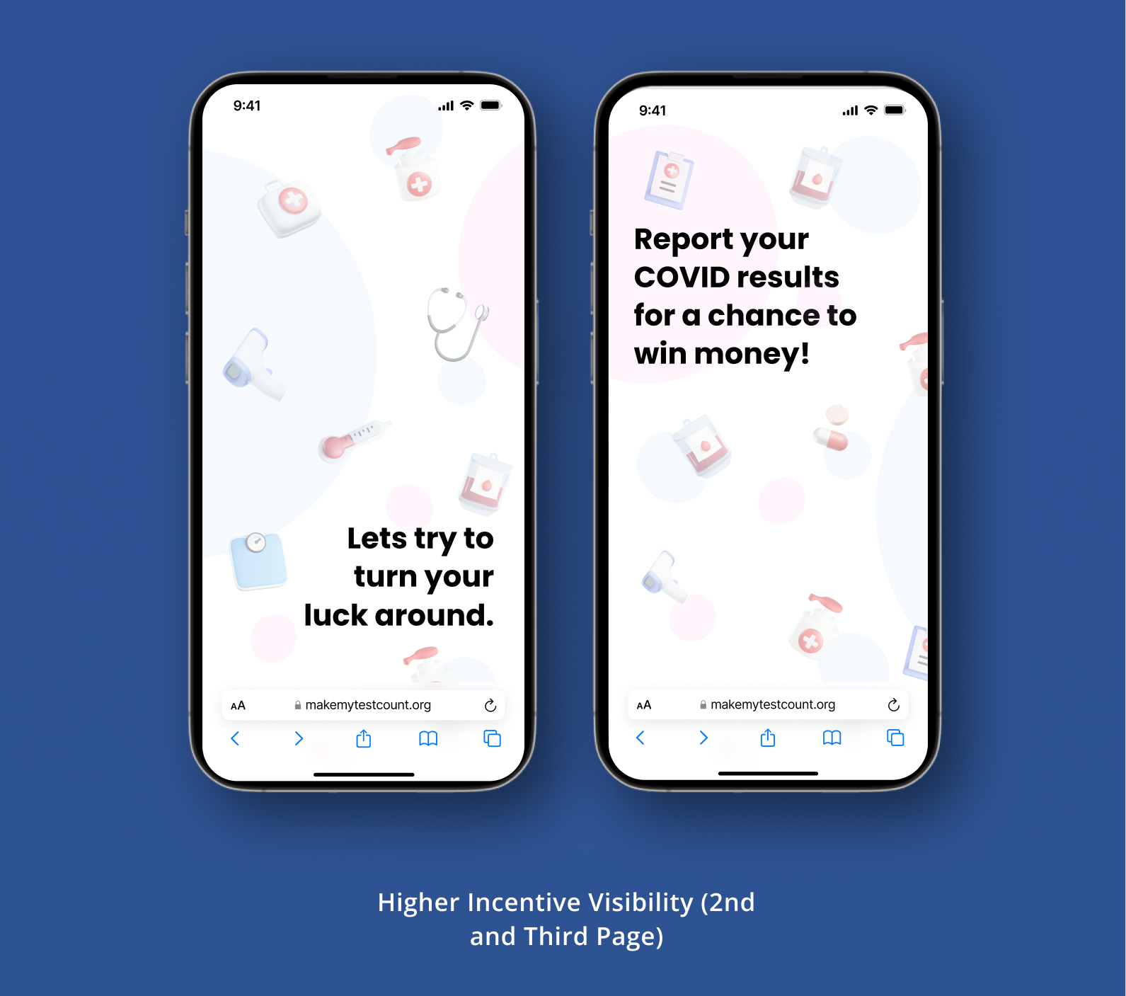 Final Wireframes of Make My Test Count
