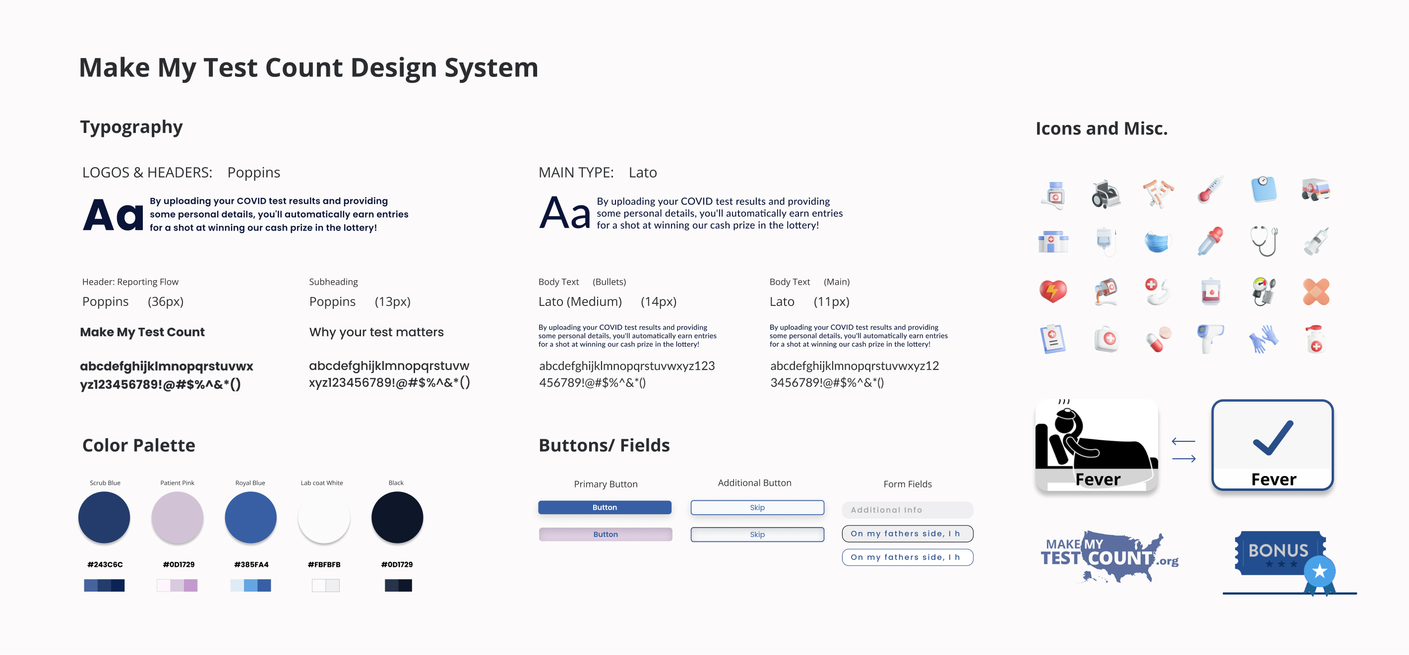 Final Wireframes of Make My Test Count