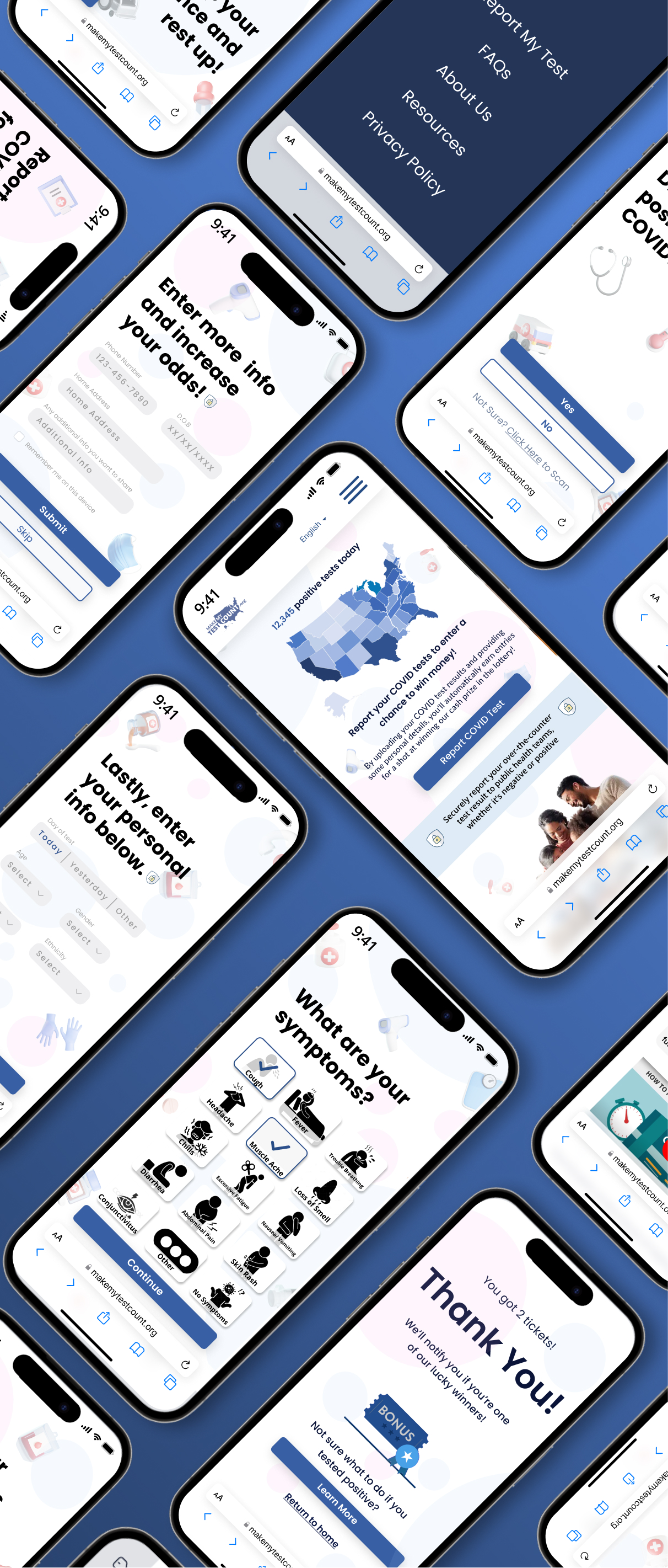 Final Wireframes of Make My Test Count