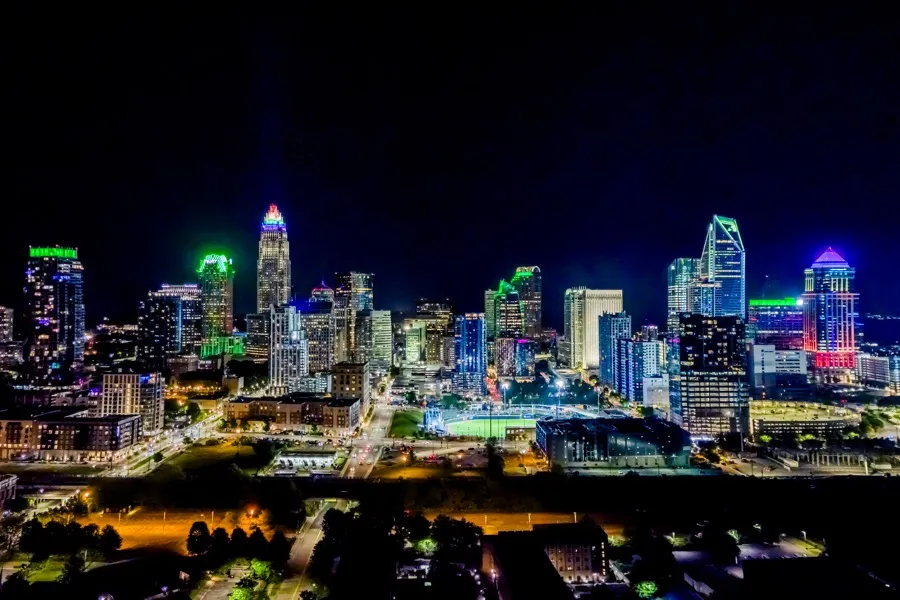 Christmas Night time in Charlotte, NC