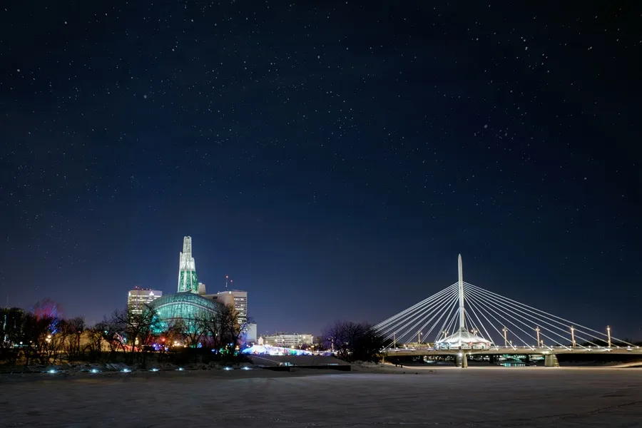Winnipeg Night Christmas Photo