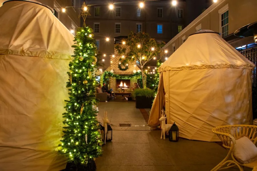 Hotel Emeline’s Winter Courtyard - Charleston, SC