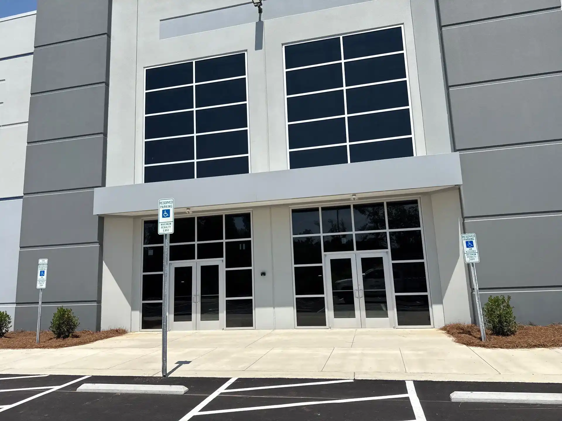 A custom storefront glass installation