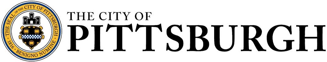 The Seal of the City of Pittsburgh next to text stating THE CITY OF PITTSBURGH.
