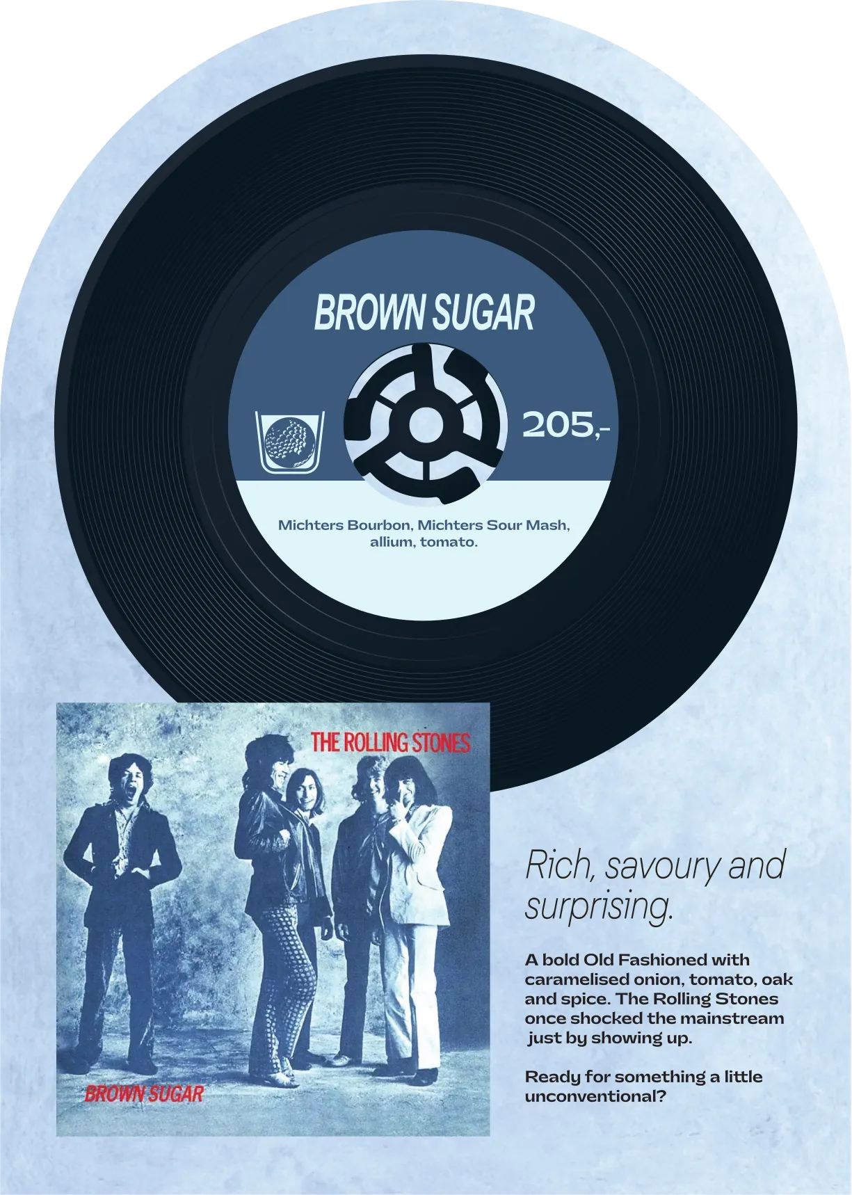 Brown Sugar – The Rolling Stones: Kombos cocktailmeny, side 11