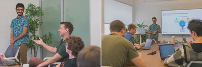 A group meeting in a conference room