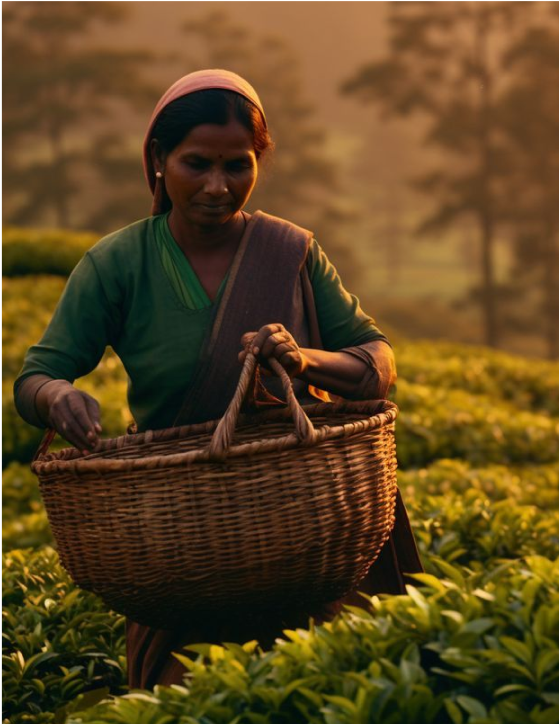 a woman with a basket