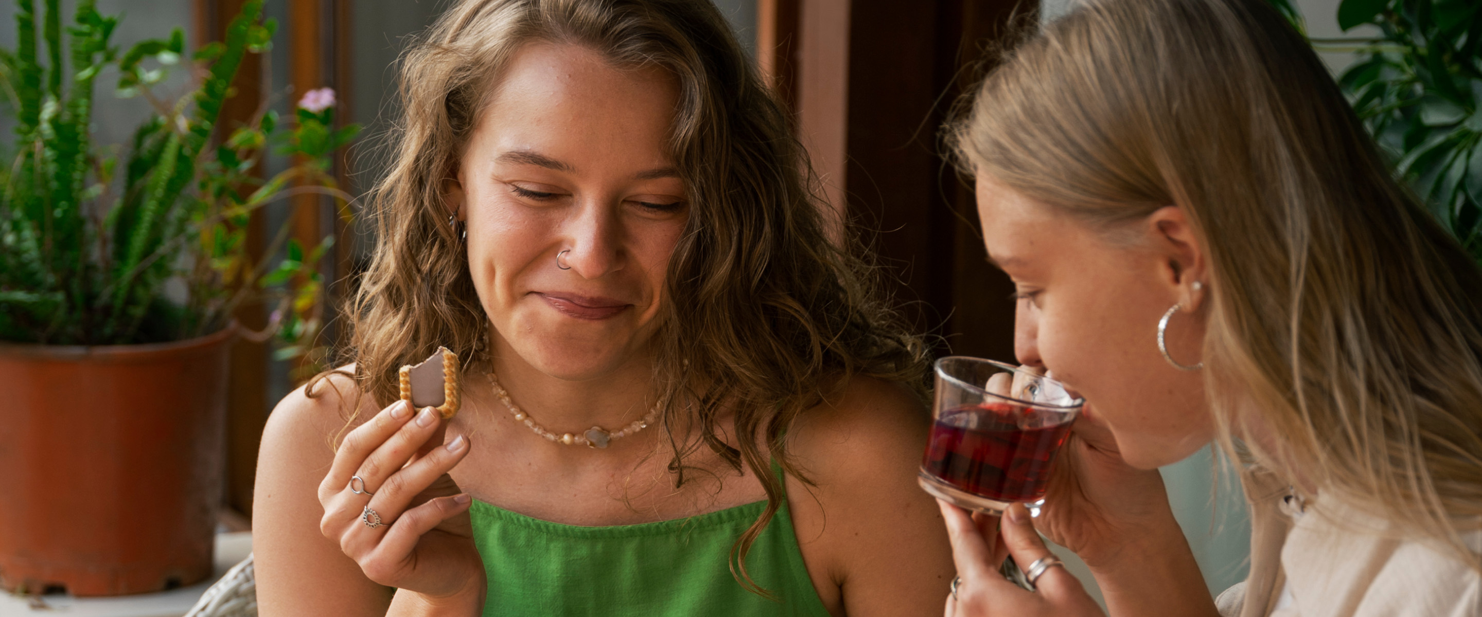 girls drinking tea