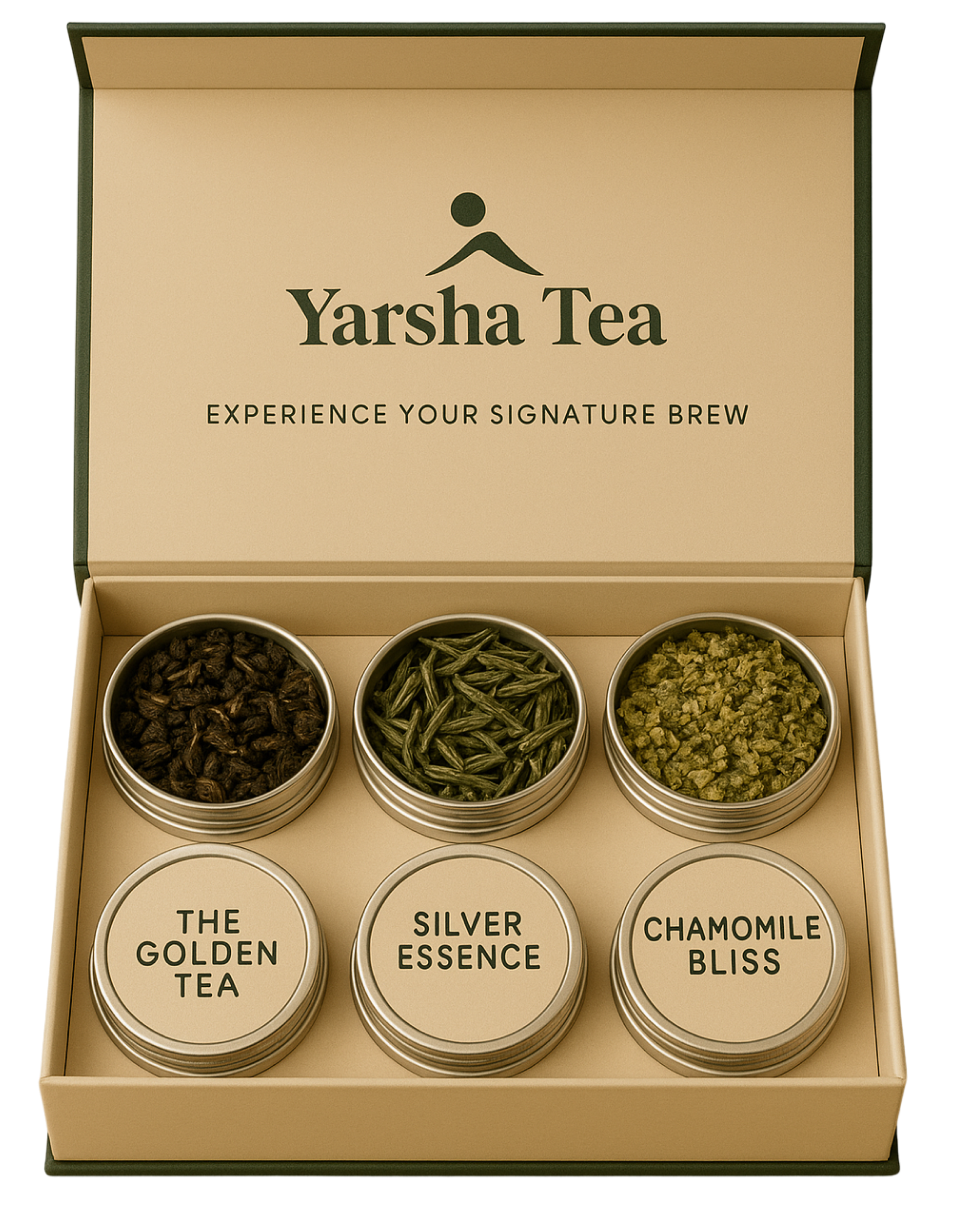 box with three tea