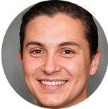 a man's face smiling