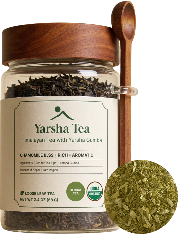 tea in glass jar