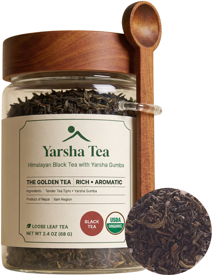 tea in glass jar